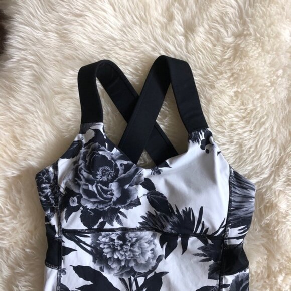 Lululemon Push Ur Limits Tank Black White Floral 6 - Picture 5 of 8